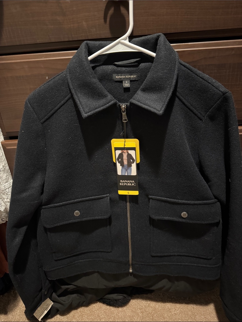 Banana Republic Black Wool Zip Jacket